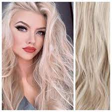 Ash Blonde With Platinum Blonde Highlights 24 Wavy Curly 175g Platinum Blonde Highlights Blonde Highlights Curly Hair Styles