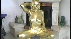 Golden body paint porn