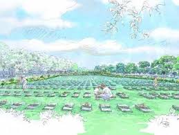 横浜市営 仮称 舞岡墓園 芝生型納骨施設イメージ 風景デッサン 戸塚 横浜