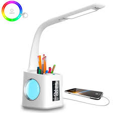 Study Led Desk Lamp With Usb Charging Port Screen Calendar Color Night Light Kids Dimmable Led Table Lamp With Pen Holder Clock Desk Reading Light For Students Walmart Com Walmart Com