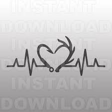 Download Heartbeat Fishing Hook Antlers Svg File Hunting Svg Fishing Svg Personal Commercial Use Cricut Svg Silhouette Svg Vector Svg Vinyl Files Hook Tattoos Hunting Tattoos Monogram Fishing Shirt