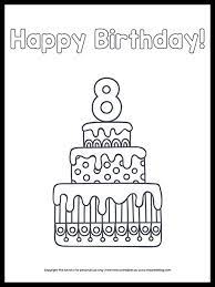 Check spelling or type a new query. Cute Printable Happy 8th Birthday Cake Coloring Page The Art Kit