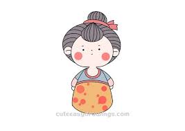 Depending on your stroke order and the way you draw the character. How To Draw An Ancient Chinese Girl Step By Step For Kids Cute Easy Drawings
