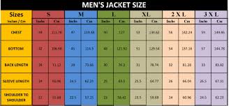 Jacket Size Chart Metasco International