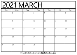 Today, we are going to present you a dedicated template in high quality. Printable March 2021 Calendar Templates 123calendars Com