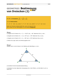 Bestimmen Von Dreiecken Unterrichtsmaterial Im Fach Mathematik Mathematikunterricht Mathematik Dreieck