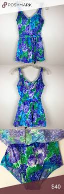 Vintage Maxine Of Hollywood Floral Swim Dress 14 Vintage