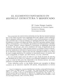 Maybe you would like to learn more about one of these? El Elemento Fantastico En Beowulf Estructura Y Significado