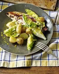 Grilled Mackerel With New Potatoes And Salad Recipe Recipe Mackerel Recipes Grilled Mackerel Recipes