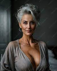 Very sexy mature woman in lingerie robe looking at the camera. Generative  AI Stock Illustration | Adobe Stock