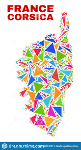 Carte de france avec départements et régions. Carte De La Corse Mosaique Des Triangles De Couleur Illustration De Vecteur Illustration Du Conception Triangulaire 146323261