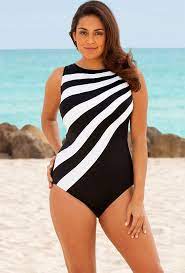 Longitude Plus Size Colorblock High Neck Swimsuit Swimsuitsforall Plus Size High Neck Swimsuits Women S Plus Size Swimwear Plus Size Swimsuits