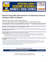 Below are a few slurm commands to make use of. Pdf Big Five Personality Characteristics An Exploratory Study On Bumiputra Smes In Malaysia