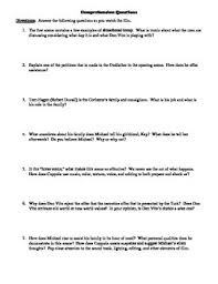 A lot of individuals admittedly had a hard t. The Godfather Film 1972 Study Guide Movie Packet By Bradley Thompson