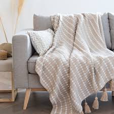 Fringed Beige Cotton Blanket With Woven Ecru Stripes 140x180 Maabane Maisons Du Monde En 2020 Deco Maison Du Monde Plaid Maison Du Monde Maison Du Monde