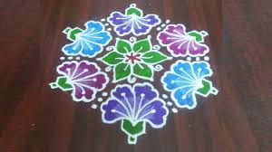 New year rangoli, pongal kolam, christmas rangoli. Beautiful Flower Kolam Youtube