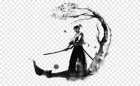 Picture png of a man holding something drawing. Samurai Sketch Japan Samurai Samurai Background Monochrome Silhouette Png Pngegg