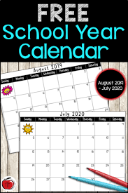 Free 2019 2020 School Year Calendar School Calendar School Calendar Organization Calendar Printables