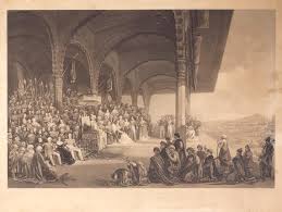 Bonhams : Frederick Christian (the elder) Lewis (British, 1779-1856) The  Durssorah Durbar of His Highness the Maharaja of Mysore... Painted at  Mysore... 1846--47'' mixed method engraving after Lewis, laid