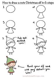 How To Draw A Cute Elf In 6 Steps Easy Christmas Drawings Art Drawings For Kids Easy Doodle Art