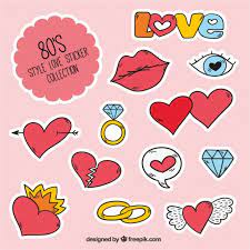 Love Sticker Collection In 80 S Style Pr Premium Vector Freepik Vector Vintage Love Stickers Valentine Stickers Valentines Items Stickers de mickey mouse stickers para imprimir. love sticker collection in 80 s style