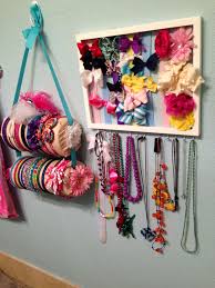 Crafts include hair bows, clips, headbands, bridal styles, and barrettes. Organizing Little Girls Accessories Organizing Hair Accessories Girls Room Organization Kids Room Organization