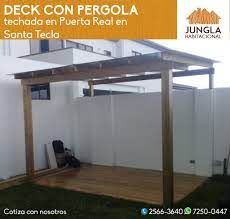 Pérgolas de aluminio diseñamos su pérgola a medida con materiales de primera calidad! Deck Y Pergola Instalada Jungla Habitacional El Salvador Facebook