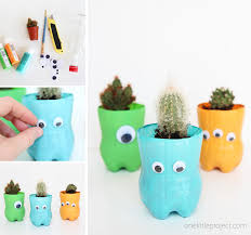 There are many ways of reusing plastic bottles out there on the web and here is a creative diy idea to make cute plastic bottle planters. How To Make Plastic Bottle Planters One Little Project