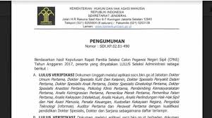 65 downloads 224 views 5mb size. Download Pengumuman Seleksi Administrasi Cpns Kemenkumham 2017 Berikut Ini Websitenya Tribun Jogja