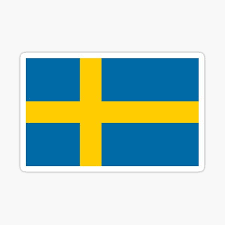 It's blue, in the centre three salmons. Sweden Flag Stickers Redbubble