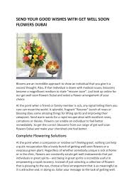 Along with a warm message and fond thoughts. Send Your Wishes With Our Get Well Soon Flowers Dubai By Realflowersuae Issuu