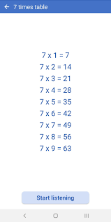 7 x 9 = 63; Voice Multiplication Table For Android Apk Download
