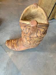 Make your own concrete garden orbs with this diy tutorial. Massive Concrete Cowboy Boot Planter At 1stdibs