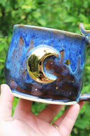 A Ceramic Moon Mug With Gold Details And Little Stars This Handmade Mug Is Made With Real 22k Gold Accents And Is Sure To Moon Gifts Tea Lovers Gift Handmade