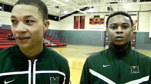 Chase Cormier and Bruce Watkins Milford Mill/Calvert Hall boys basketball  12-13-2011