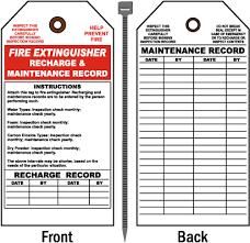 (a licensed fire extinguisher maintenance contractor must have inspected the extinguisher within the past 12 months.) Fire Extinguisher Inspection Tags Same Day Shipping