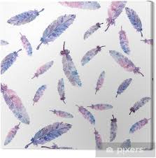 This color and detail in this print is very true to the original. Watercolor Feathers Seamless Pattern Hand Made Element Painting Illustration On White Background Violet Blue Pink Color Endless Print Wallpaper Textile Vintage Style Modern Canvas Print Pixers We Live To Change