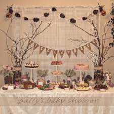 Find Inspiration To Create A Memorable Baby Shower With The Latest D Rustic Baby Shower Decorations Baby Shower Woodland Theme Woodland Baby Shower Decorations