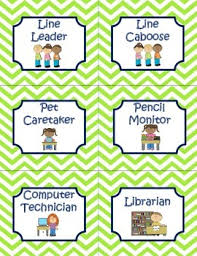 All Hands On Deck Navy And Lime Job Chart Kindergarten