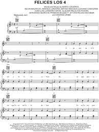 Maluma Felices Los 4 Sheet Music In D Minor Download Print Sku Mn0190671