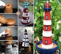 Der dekorative leuchtturm „strandlicht ist ein echter blickfang. Leuchtturm Fur Den Garten Zum Selber Bauen Do It Yourself Blog Selfmade Over Blog Com Diy Modelliermasse Leuchtturm Basteln Topfblumen