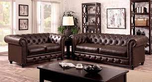 Curved edges padded with thick foam and upholstered with high quality pu leather you can seat yourself in it comfortably for. Stanford Living Room Set Brown Cheap Living Room Furniture Living Room Sofa Living Room Furniture Sofas