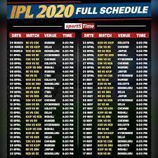 Ipl 2020 match schedule teams and players list. Ipl 2020 Match Date List All Star Match Schedule