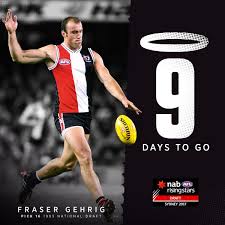 Fraser gehrig (born 3 march 1976) is a retired australian rules footballer who played for the st kilda football club and the west coast eagles in the australian football league (afl). St Kilda Fc On Twitter Number Nine It S G Train Time Originally Drafted By West Coast Gehrig Soon Became One Of The Most Fear Inspiring Saints To Play The Game Which Draftees Will Get