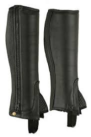 Horse Riding Adults Half Chaps Black With Full Grain Cowhide