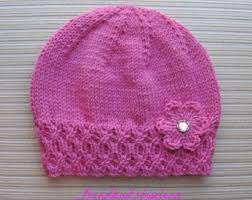 Free Knitting Pattern Baby Hat With Cable Edge And Pearls Etsy Baby Hats Knitting Knitting Patterns Hats Hat Knitting Patterns