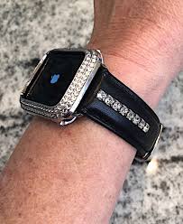 Personalized rose gold glitter bling monogram apple watch band. Bling Apple Watch Bands