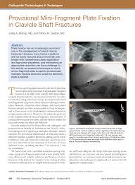 Pdf Provisional Mini Fragment Plate Fixation In Clavicle