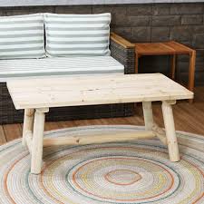 Sunnydaze Rustic Unfinished Wooden Coffee Table Fir Wood Furniture For Home Or Cabin Log Lodge Style Rectangle Table For Sunroom Living Room Covered Porch 41 Inch Walmart Com Walmart Com
