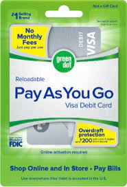 Green dot credit card payment. Pay As You Go Visa Debit Card Green Dot